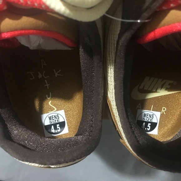 Nike Air Max 1 Travis Scott Cactus Jack Wheat Lemon Drop Mens Size 4.5 - Picture 14 of 16